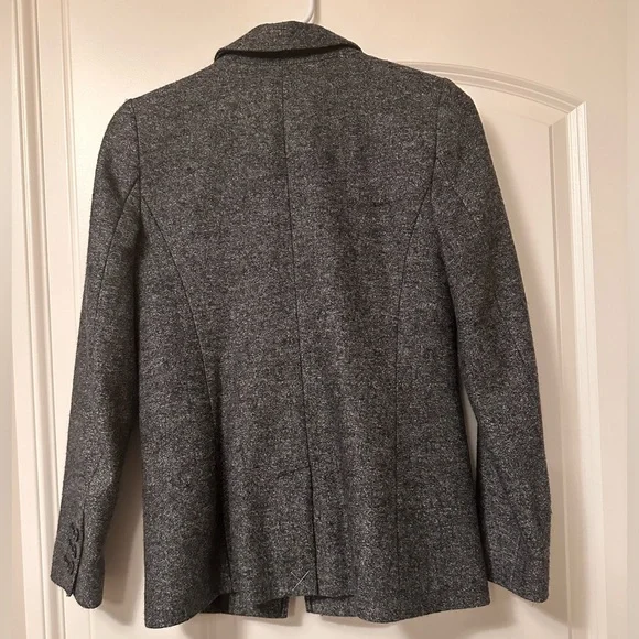 Loft Herringbone Wool Blazer, Gray, Size 2P - Picture 3 of 4